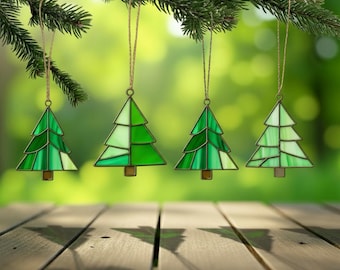 Christmas Tree Stained Glass Pattern - Xmas Suncatcher, Digital Template PDF, SVG, PNG
