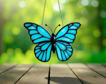 Butterfly Stained Glass Pattern – Suncatcher Panel PDF SVG Window Decor Art