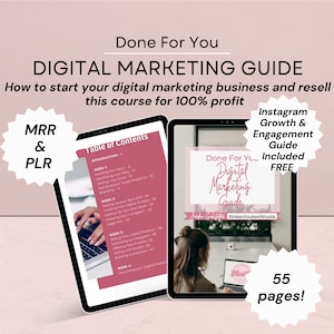 Done For You Digital Marketing Guide w/Master Resell Rights Private Label Rights. Comes w/Instagram Growth & Engagement Guide.