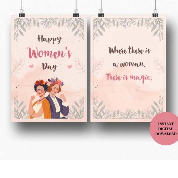 International Women's Day Card - Empowering Women Theme - Instant Download PDF/PNG/SVG - Print at Home or Professionally - 4.13x5.83"