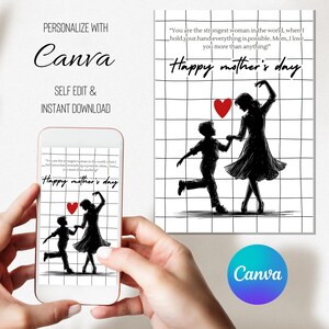Modello Canva per biglietto di auguri per la festa della mamma, apprezzamento per la mamma, biglietto per un giorno speciale, amore per la festa della mamma, biglietto unico per la mamma, evento per la festa della mamma