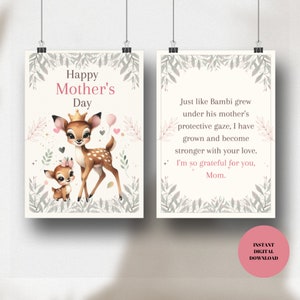 Tarjeta de felicitación para el día de la madre, tarjeta de agradecimiento para mamá, tarjeta para un día especial, tarjeta para un evento de la madre, tarjeta de amor para el día de la madre, tarjeta única para mamá