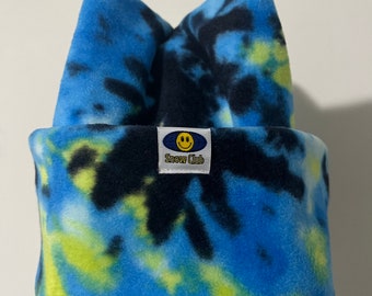 Retro Polar Fleece Beanie: Snow Club Ski Hat, Handmade in BC