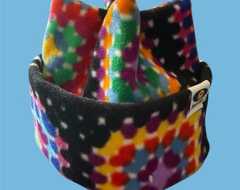 Gorro de invierno retro para bebé / Gorro de forro polar / Gorro de cuatro puntas para niño / Gorro cálido de doble capa - Cuadrados de la abuela (desde recién nacido hasta niño)