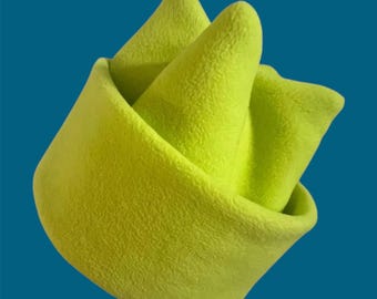 Gorro polar retro - Amarillo eléctrico, doble capa, antipilling