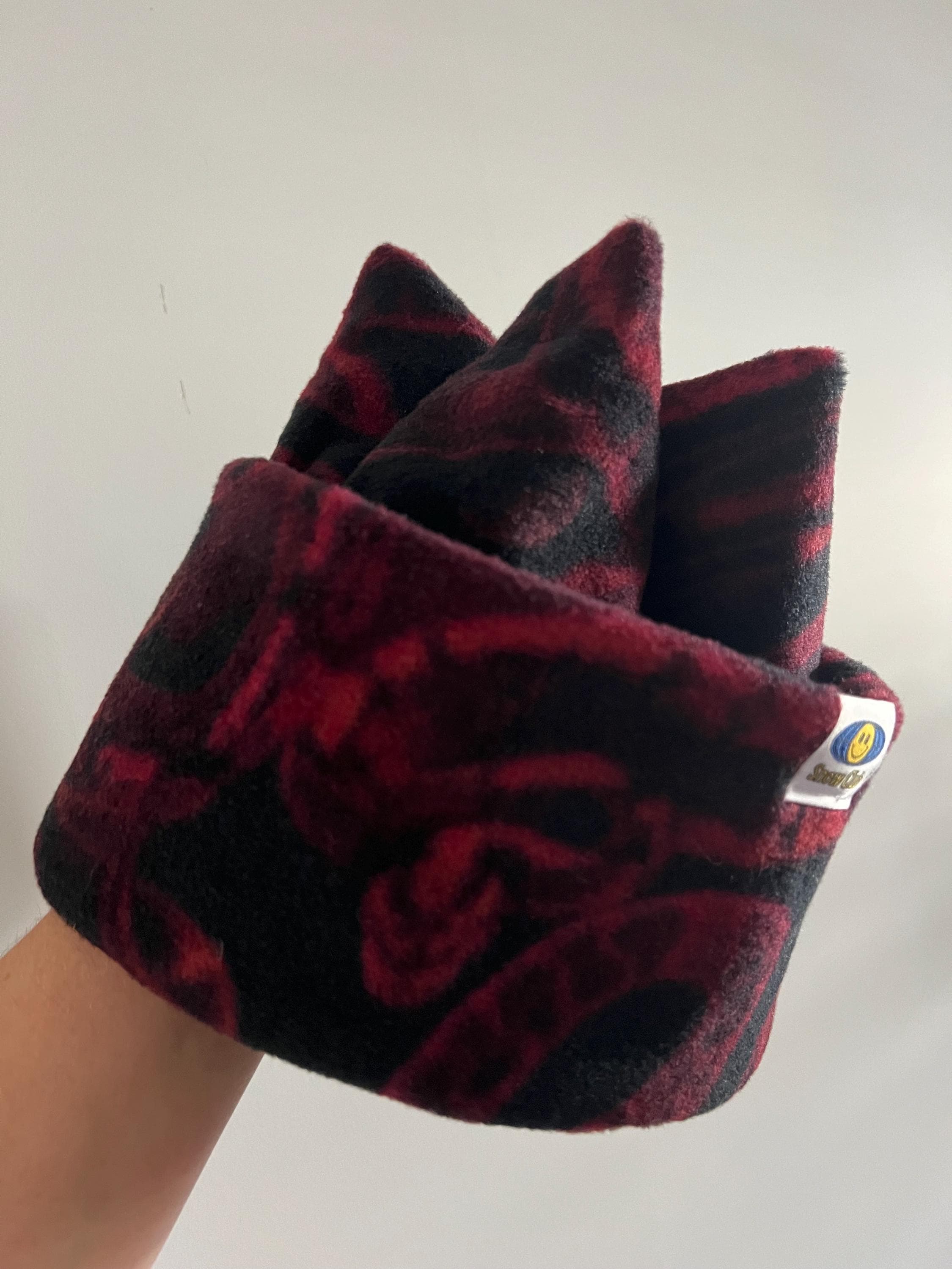 Snow Club - Handmade in BC! RETRO Anti-Pill Polar Fleece 4 Point / Crown Snowboard / Ski Tuque / Beanie / Hat - Double Layer / Soft & Cozy!