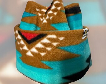 Retro Fleece Snowboard Beanie: Handmade Crown Tuque
