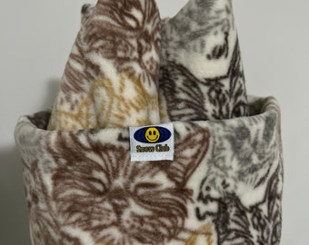 Snow Club - Handmade in BC! RETRO Anti-Pill Polar Fleece 4 Point / Crown Snowboard / Ski Tuque / Beanie / Hat - Double Layer / Soft & Cozy!