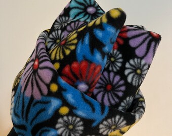 Snow Club - Handmade in BC! RETRO Anti-Pill Polar Fleece 4 Point / Crown Snowboard / Ski Tuque / Beanie / Hat - Double Layer / Soft & Cozy!