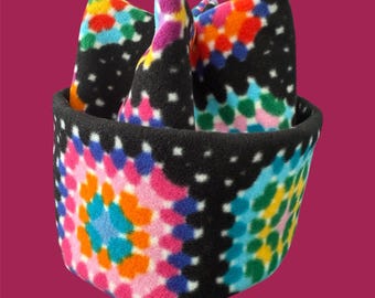 Gorro de lana retro de 4 puntas: gorro de snowboard y esquí hecho a mano - Cuadrados de la abuela