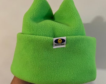 Snow Club - Handmade in BC! RETRO Anti-Pill Polar Fleece 4 Point / Crown Snowboard / Ski Tuque / Beanie / Hat - Double Layer / Soft & Cozy!