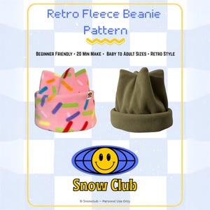 4 Point Beanie Sewing Pattern - PDF Download for Beginner