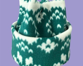 Gorro de invierno retro para bebé / Gorro de forro polar / Gorro de cuatro puntas para niño / Gorro cálido de doble capa - Suéter de punto de invierno (desde recién nacido hasta niño)