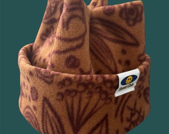 Gorro de invierno retro para bebé / Gorro de forro polar / Gorro infantil de 4 puntas / Gorro cálido de doble capa - Bosque (Recién nacido a niño)