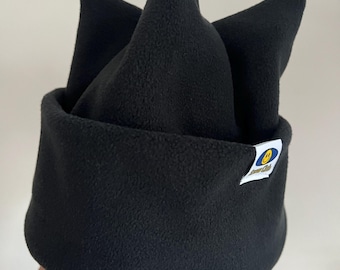 Snow Club - Handmade in BC! RETRO Anti-Pill Polar Fleece 4 Point / Crown Snowboard / Ski Tuque / Beanie / Hat - Double Layer / Soft & Cozy!