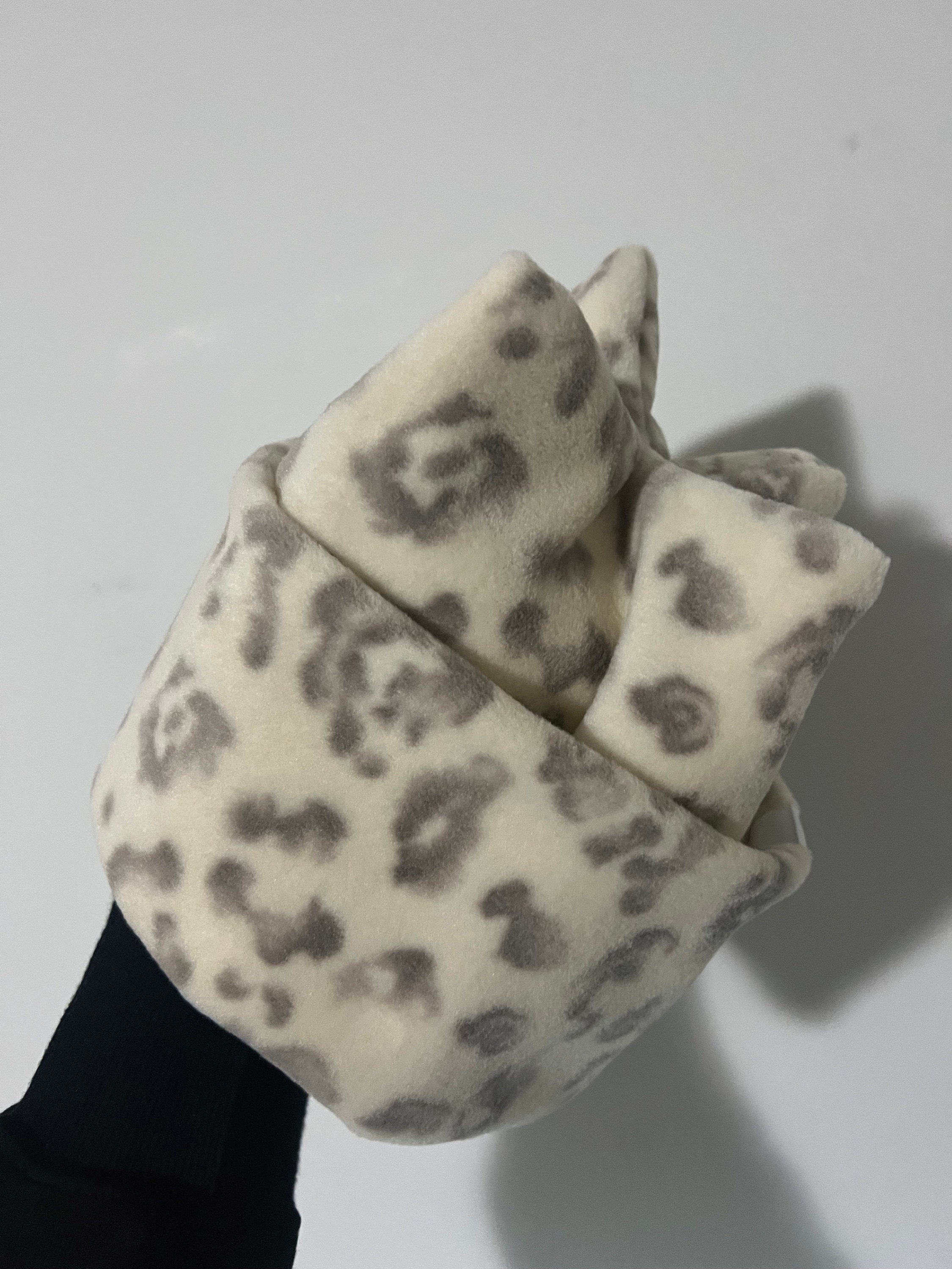 Snow Club Fleece Beanie: Retro Ski Snowboard Hat, Handmade