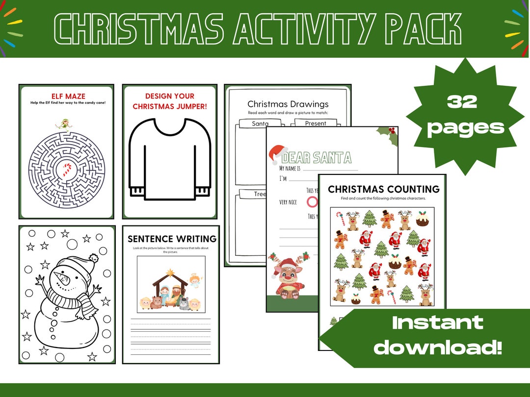 Creative Christmas Activity Pack for Kids Encourage Mental - Etsy