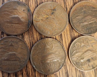 1943 20 Centavo  1970, 1973, 1963, 2-1965