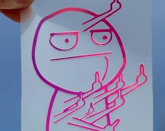 中指カーステッカー｜面白いFUステッカー｜攻撃的な手のジェスチャーステッカー｜ロードレイジカーステッカー｜辛辣なユーモアビニールステッカー｜失礼な車の風