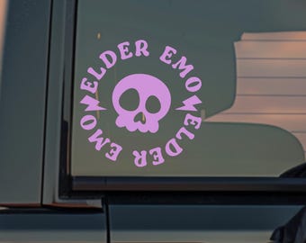 Elder Emo Goth Car Decal, Jeep Mom Decal, Goth Accessories, Goth Club