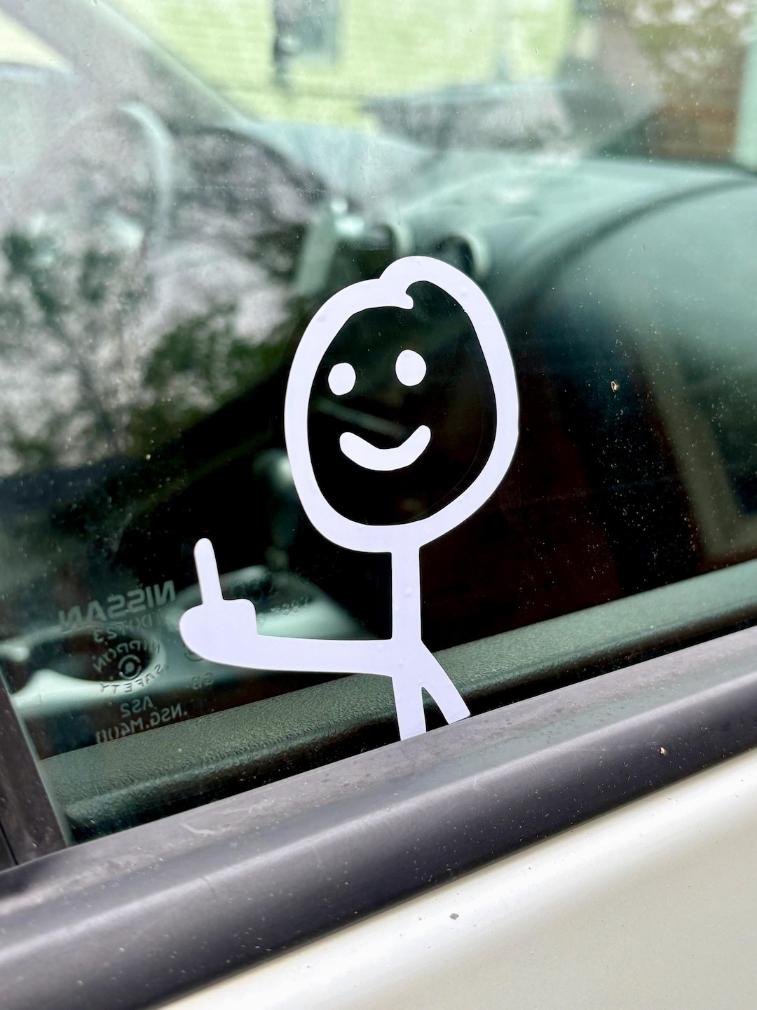Funny Middle Finger Stick Figure Bumper Sticker | Car Humor | Funny Car ...