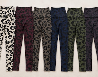Leggings de talle alto con estampado de leopardo, pantalones de yoga suaves como la mantequilla para mujer, leggings de entrenamiento con control de abdomen, ropa deportiva para el gimnasio.