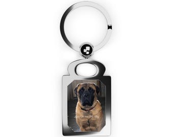 Llavero rectangular con foto personalizada de perro