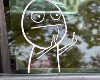 Funny Middle Finger Decal | Gag Gift Car Sticker