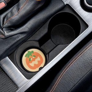 Halloween Sugar Cookie Car Coasters | Nostalgic Halloween Cookie Inspired Coasters, Cute Car Decor Gift, Sandstone