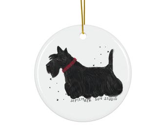 Scottish Terrier Ornament - Scottie Dog Ornament - Classic Christmas Ornament