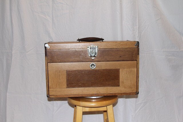 Vintage 1900s Machinist Toolbox Wood and Leather Antique, Machinist, Wood  and Leather Tool Box 