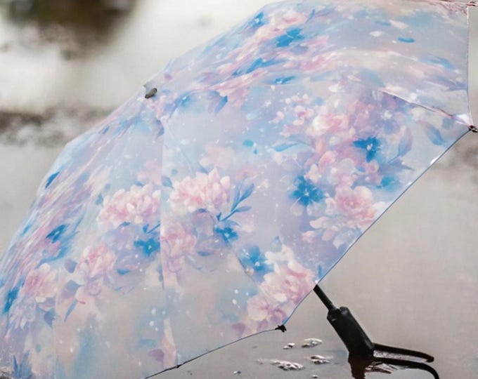 Featured listing image: Flower Umbrella, Easter Coquette Umbrella, Cute Cottagecore, Sun Floral Parasol, Pink Aesthetic, Soft Girl, Rain Gear, Travel Gifts for Her