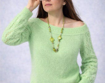 INSTANT DOWNLOAD PDF knitting pattern for a women's knitted jumper. Difficulty level: intermediate