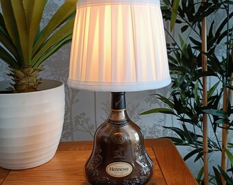 Re-purposed Special Edition Hennessy Table Lamp. Unique Gift for Brandy Enthusiast. Upcycled Decorative Bottle. Bar or Man Cave Decoration.