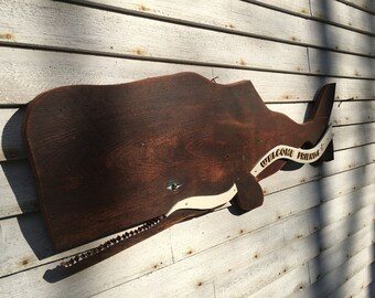 Nautical Beach Decor Unique Handcrafted  Seaside Wood Whale Wall Art Welcome Friends