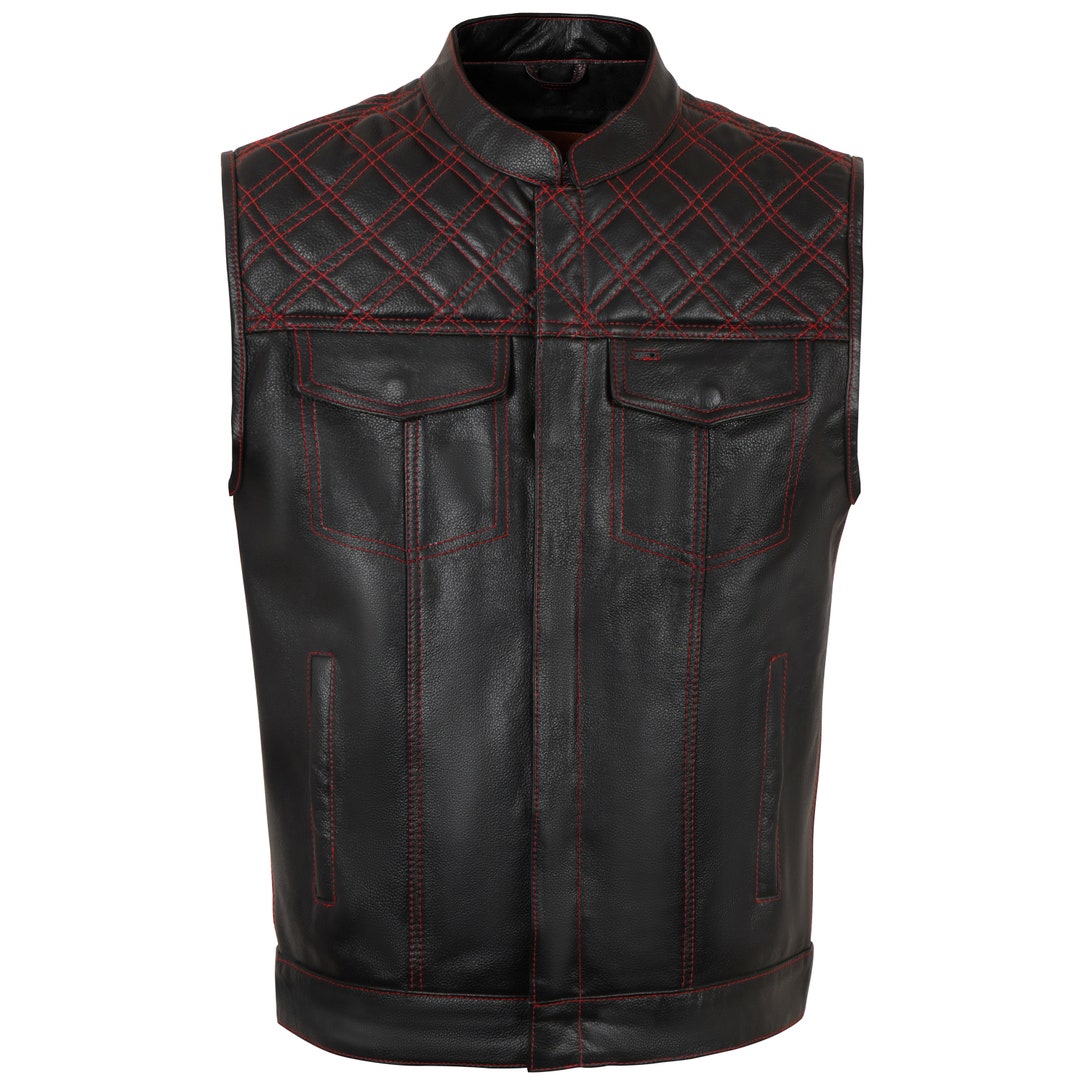Men's Motorcycle Vest Leather Vest Ideal Bikers Vest for Etsy