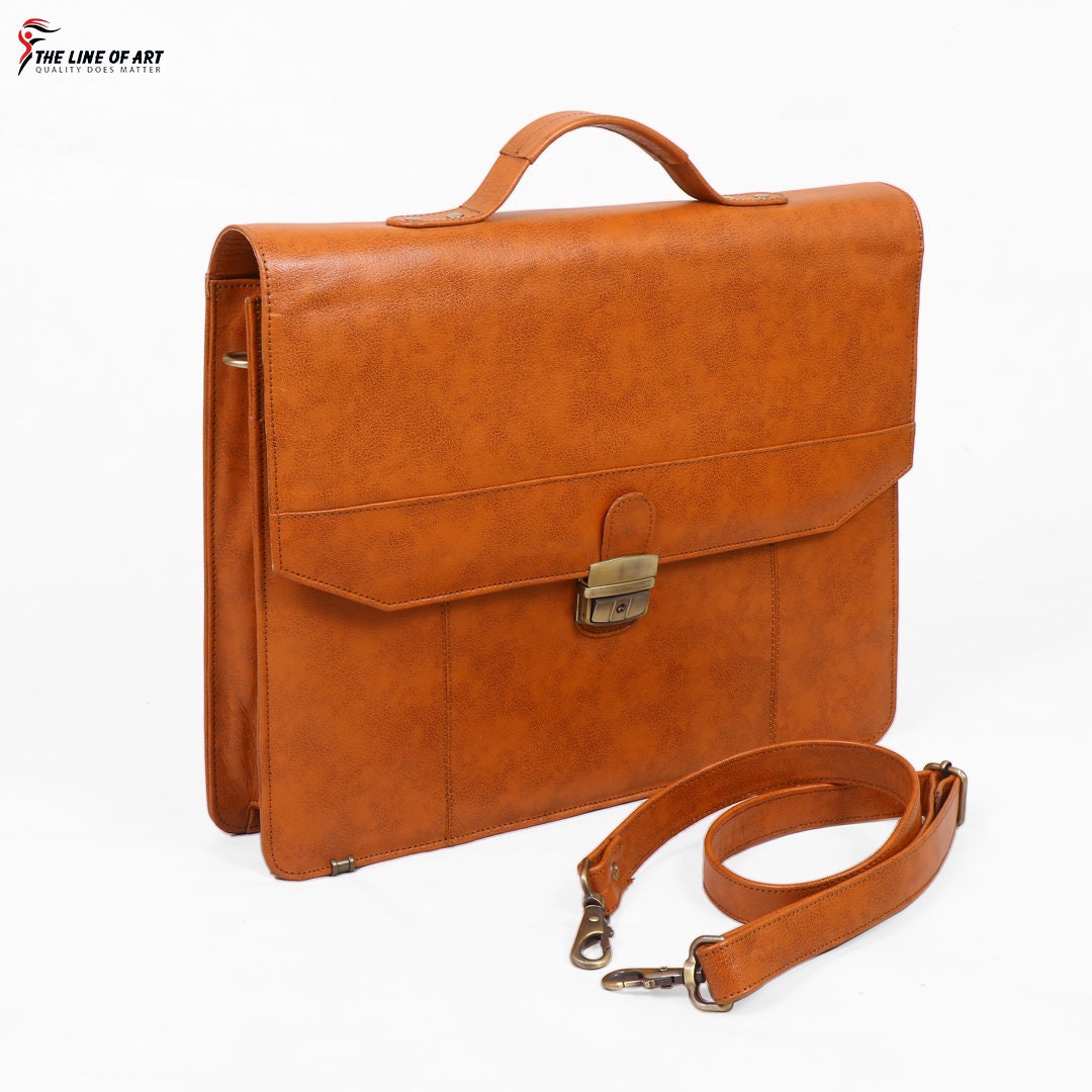 Leather Briefcase Brown Leather Briefcase Men Leather Etsy
