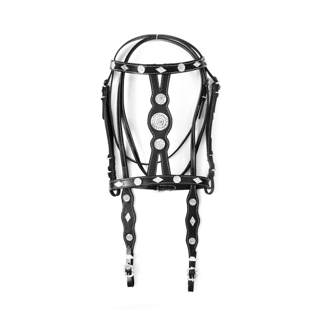 Leather Horse Bridle in Baroque Style Fully Handmade Genuine Cowhide Etsy