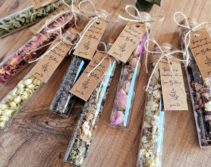 Personalized Tea Party Favors - Wedding, Baby Shower & Birthday Gifts – Custom Herbal Tea Tubes