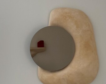 Handcrafted Plaster Wall Mirror | Biomorphic Minimalist Decor | The Essence