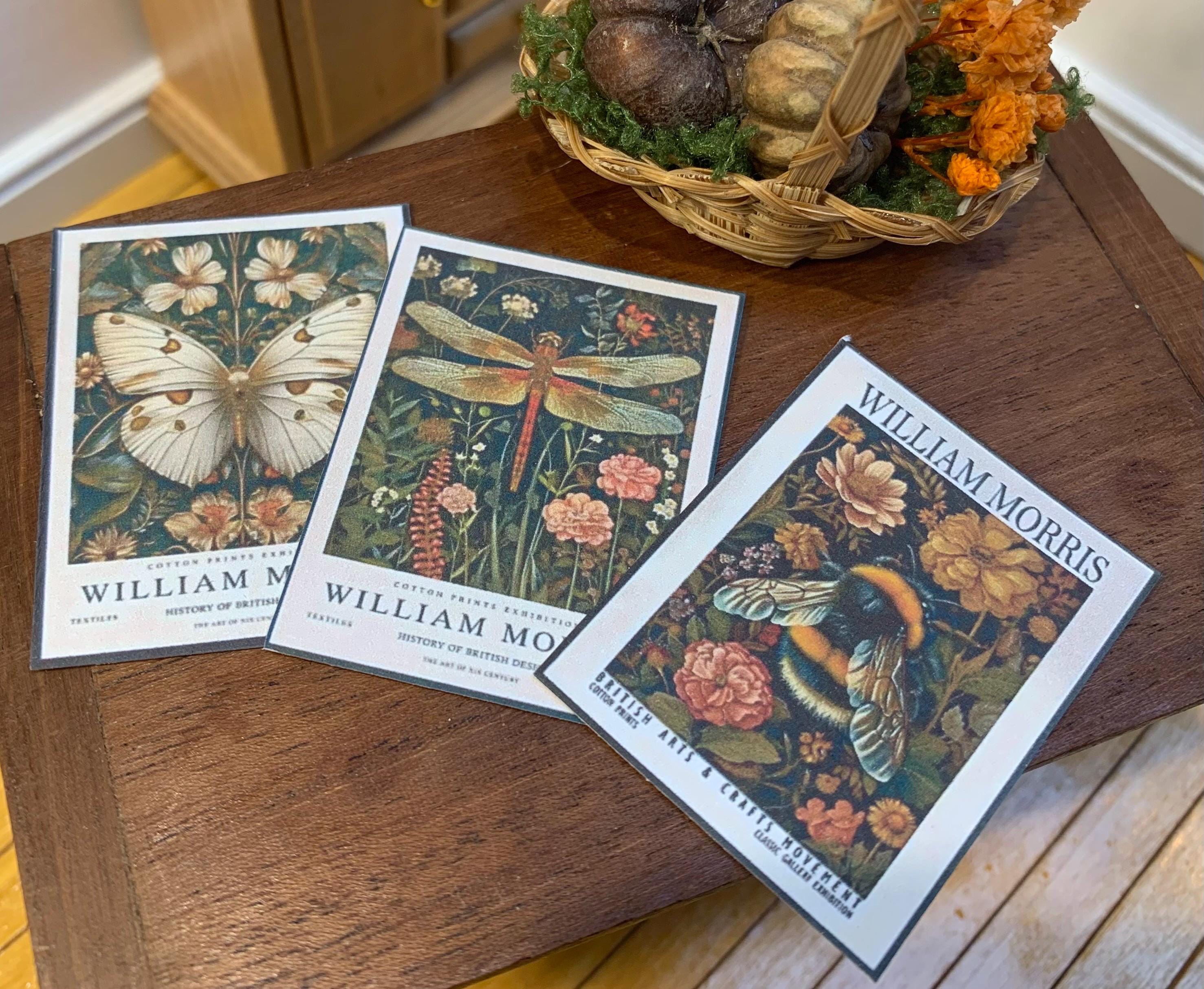 CASA DELLE BAMBOLE Scala 1:12 - Vassoio Decorativo Vintage In Legno Con Stampa Rosa E Rosa Di William Morris - Italia - Foto 3