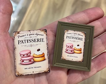 DOLLS HOUSE 1:12 Scale Framed/Unframed Patisserie Print
