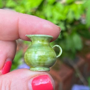 DENBY Style Jug/Pitcher - 12 Piece Olive Green - Dolls House 1:12 Scale