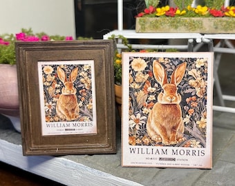William Morris Rabbit Print - Unmounted/Mounted or Framed - Dolls House 1:12 Scale