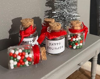 DOLLS HOUSE 1:12 Scale - Jar of Christmas/Holiday Sweets