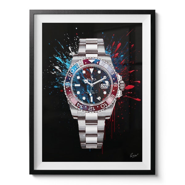 Ver arte "Rolex Submariner Pepsi" - lienzo / impresión / obra de arte de edición limitada