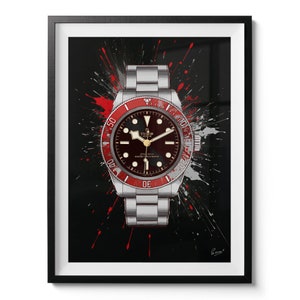 Watch Art "Tudor Black Bay Red" - limited edition canvas / print / artwork