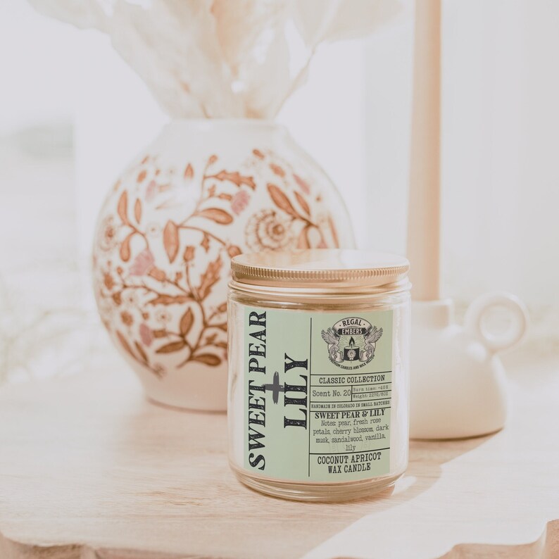Handmade Apothecary Aesthetic Candles Sweet Pear & Lily Etsy
