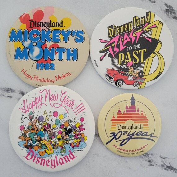 4 Vintage Disney Pins Happy Birthday, Happy New Yea… Gem