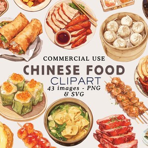 Clipart de comida chinesa Clipart de China Clipart de dimsum Clipart de bolinhos PNG Rolinho primavera PNG Comida de ano novo chinês Clipart de dim sum chinês Uso comercial